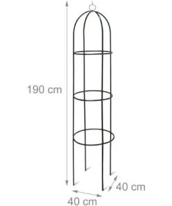 Relaxdays Obléisque Tuteur Plantes Grimpantes Rosiers Arcade Pour Roses Arceau Jardin Arche De Jardin Métal 190cm, Vert -Accessoire de culture Soldes Boutique 10363208 5