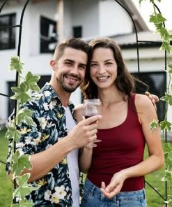 Relaxdays Arche à Rosiers Courbée Avec Pointe, Métal 2,4 M, Arceau De Jardin, Obélisque, Tuteur Plantes Grimpantes, Vert -Accessoire de culture Soldes Boutique 10365067 4