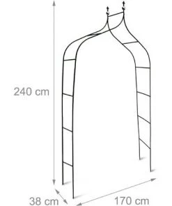 Relaxdays Arche à Rosiers Courbée Avec Pointe, Métal 2,4 M, Arceau De Jardin, Obélisque, Tuteur Plantes Grimpantes, Vert -Accessoire de culture Soldes Boutique 10365067 5