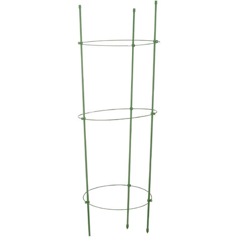 RELAXDAYS 12x Cage à Tomates Tuteur Plantes Grimpantes, Support à 3 Anneaux, Jardin, Balcon, Set De 2, 76 Cm Long, Vert 4 RELAXDAYS 12x Cage à Tomates Tuteur Plantes Grimpantes, Support à 3 Anneaux, Jardin, Balcon, Set De 2, 76 Cm Long, Vert – Image 2