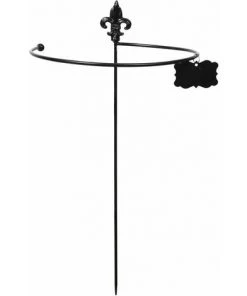 ESSCHERT'S GARDEN Tuteur à Plantes Rond En Acier Fleurs De Lys 30 Cm Noir - Noir