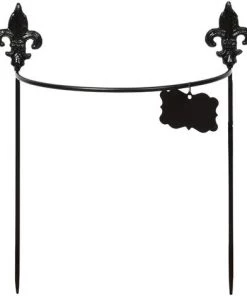 ESSCHERT'S GARDEN Tuteur à Plantes Demi-cercle En Acier Fleur De Lys 34 Cm Noir - Noir