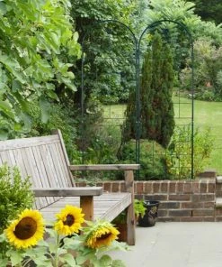 Relaxdays Treillis Jardin Fer Set De 2 Clôture Plante Grimpante Grille Fleurs Arceau Rosier 180 X 50 Cm B, Vert Foncé -Accessoire de culture Soldes Boutique 13679108 3