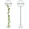 Relaxdays Tuteur De Jardin H 157 Cm, Boule Ronde, Colonne Rosier, Arche Plante Grimpante, Set 2 Métal Arceau, Vert Foncé -Accessoire de culture Soldes Boutique 13884344 1
