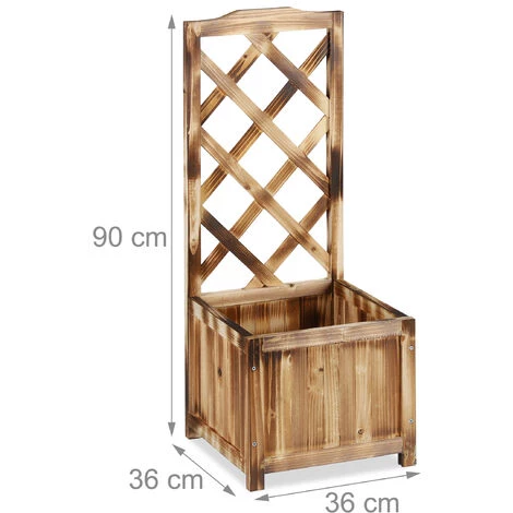 Relaxdays Jardinière Avec Treillis Espalier Tuteur Plantes Grimpantes Bac à Fleurs En Bois Vigne Lierre Rose 20L, 90 Cm 7 Relaxdays Jardinière Avec Treillis Espalier Tuteur Plantes Grimpantes Bac à Fleurs En Bois Vigne Lierre Rose 20L, 90 Cm – Image 5