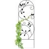 Relaxdays Treillis Jardin Oiseaux Fer, Clôture Plante Grimpante Grille Fleurs Métal, Arceau Rosier, 120 X 40 Cm, Noir -Accessoire de culture Soldes Boutique 13958233 1