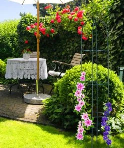 Relaxdays Tuteur Jardin, Pyramide Haute 200 Cm, Colonne Rosier, Arche Plante Grimpante, Arceau, Fer, Vert Foncé -Accessoire de culture Soldes Boutique 14192582 3
