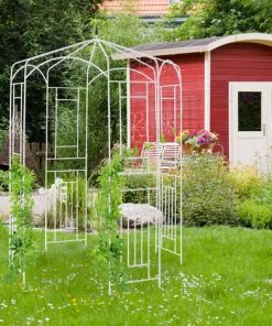 Relaxdays Arche à Rosiers, Pavillon Rosiers, Tonnelle Plante Grimpante, Tuteur Treillis Jardin 250x160x160 Cm, Blanc 9 Relaxdays Arche à Rosiers, Pavillon Rosiers, Tonnelle Plante Grimpante, Tuteur Treillis Jardin 250x160x160 Cm, Blanc -Accessoire de culture Soldes Boutique 14360966 3