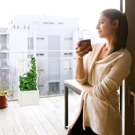 Relaxdays Jardinière Avec Treillis Espalier Tuteur Plantes Grimpantes Bac à Fleurs Bois Vigne Rose 35 L, 150 Cm, Blanc 6 Relaxdays Jardinière Avec Treillis Espalier Tuteur Plantes Grimpantes Bac à Fleurs Bois Vigne Rose 35 L, 150 Cm, Blanc – Image 4