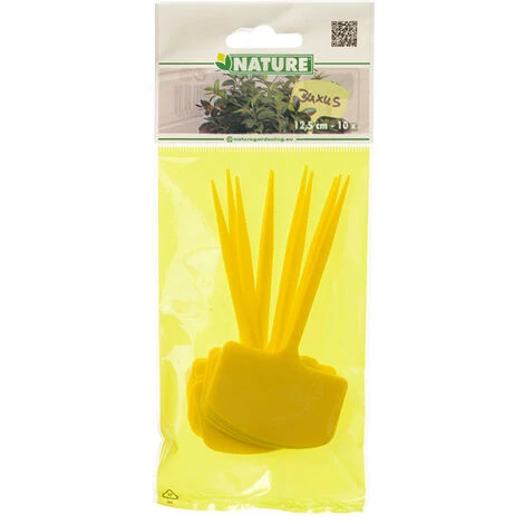 NATURE Lot De 10 étiquettes Pour Plantes En Plastique - Jaune 5 NATURE Lot De 10 étiquettes Pour Plantes En Plastique - Jaune – Image 3