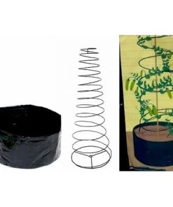 Jardinière Souple Et Tuteur à Spirale - Astuceo - Noir