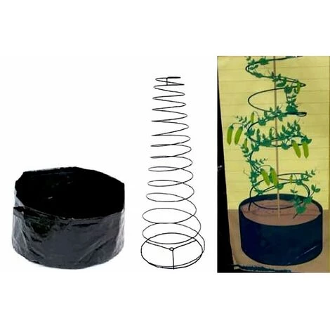 Jardinière Souple Et Tuteur à Spirale - Astuceo - Noir 3 Jardinière Souple Et Tuteur à Spirale - Astuceo - Noir