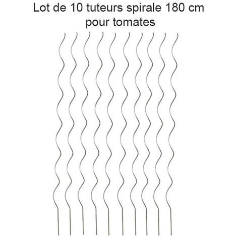 MULTITANKS Lot De 10 Tuteurs Spirale 180cm Pour Plants De Tomates En Acier Galvanisé 3 MULTITANKS Lot De 10 Tuteurs Spirale 180cm Pour Plants De Tomates En Acier Galvanisé