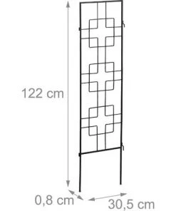 Relaxdays Treillis De Jardin, Métal, Lot De 3, à Planter, Tuteur Pour Plantes Grimpantes, 122 X 30,5 Cm, Jardin, Noir -Accessoire de culture Soldes Boutique 20045329 3