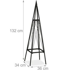 Relaxdays Tuteur Rosier Grimpant, Carré, Autonome, Vignes, Jardin, Résistant Aux Intempéries, Fer, Hauteur: 132 Cm, Noir -Accessoire de culture Soldes Boutique 20085568 5