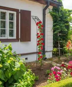 Relaxdays Arcade De Roses Demi Rond, Montage Mural, Décoré, Roses Grimpantes, Pergola Fer, HlP: 256 X 39 X 72 Cm, Noir -Accessoire de culture Soldes Boutique 20109819 2