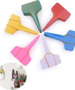BEARSU 180Pcs T-Type Etiquettes En Plastique De Plante T- Tag Epaisse Etanche Multicolores Pour Plantes Jardin (6 X 10cm)
