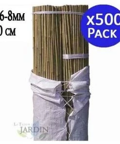 SUINGA Pack 500 X Tuteurs En Bambou 90 Cm, Diamètre 6-8 Mm. Utilisation Agricole Pour Fixer Des Arbres, Des Plantes Et Des Légumes