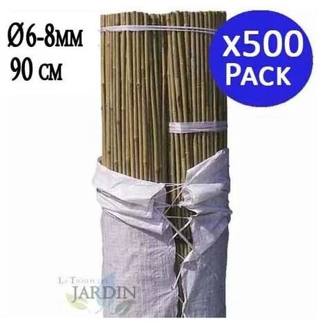 SUINGA Pack 500 X Tuteurs En Bambou 90 Cm, Diamètre 6-8 Mm. Utilisation Agricole Pour Fixer Des Arbres, Des Plantes Et Des Légumes 3 SUINGA Pack 500 X Tuteurs En Bambou 90 Cm, Diamètre 6-8 Mm. Utilisation Agricole Pour Fixer Des Arbres, Des Plantes Et Des Légumes
