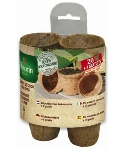 Vilmorin - 20 Godets Coco Ronds 6cm + 4 Gratuits