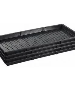 Perle Rare Plateau De Germination Hydroponique Sans Sol Plateau De Semis à Fond Plat Jardinage à La Maison Plantation De Semis Plateau De Semis (59 * 24 * 3.5cm Noir) 4 Pièces