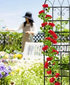 Relaxdays Treillis De Jardin, Métal, Lot De 2, à Planter, Tuteur Pour Plantes Grimpantes, 150 X 50 Cm, Noir -Accessoire de culture Soldes Boutique 31798823 4