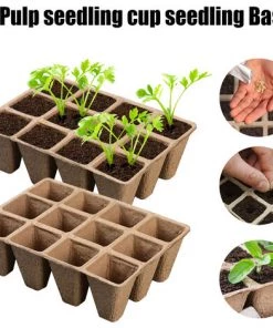 THSINDE 12 Pièces Plateau Semis Réutilisable Godet Semis Biodegradable,Pots En Tourbe Pour Semis,Bac De Semis Pour Plantes,Godet Semis,Cellulose,Pot Jardinage,Pépinière,Plante Conteneur,Mini Serre Semis -Accessoire de culture Soldes Boutique 32020108 5