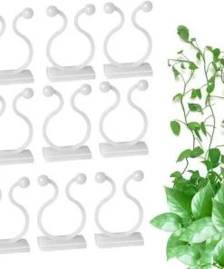 Kueatily 100 Pieces Clips De Support Pour Plantes Grimpantes, Crochet Auto Adhésif Plante, Plante Grimpant Fixations Murales, Pour Jardin Vignes, Bureau Cable De Fixation