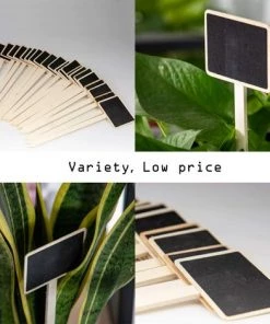 Kueatily 30pcs Etiquettes De Plantes En Ardoise Mini Tableau Noir Marqueur De Jardin Plante Signe Tags En Bois étiquettes Potager Pour Fleur Légumes Graine Jardin Pépinière -Accessoire de culture Soldes Boutique 33302240 4