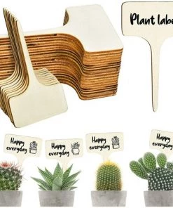 Kueatily 50Pcs étiquettes De Plantes Durables, T-Type étiquettes Plantes En Bois étiquettes De Jardin Imperméable, Garden Etiquettes Signes Pour Fleur Légumes Graine Jardin Pépinière (6 X 10 Cm)