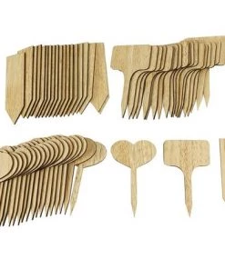 BARES 60 Pièces En Bois Étiquette Usine Usine De Bois Signes Tags Marqueur Jardinage Pépinière Tag Jardin Enjeux Plantes Étiquettes Pour Fleurs Plantes