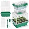 BRIDAY 5 Pack Bac à Semis, Plateaux De Culture Avec Couvercle Mini Serre Pour Semis Pour Germination, Culture Des Plantes Fleurs (12 Cellules Par Plateau) -Accessoire de culture Soldes Boutique 34573996 1