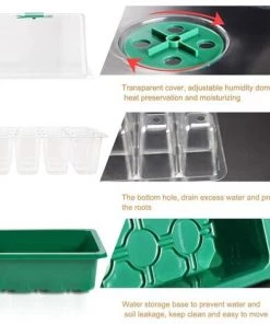 BRIDAY 5 Pack Bac à Semis, Plateaux De Culture Avec Couvercle Mini Serre Pour Semis Pour Germination, Culture Des Plantes Fleurs (12 Cellules Par Plateau) -Accessoire de culture Soldes Boutique 34573996 3