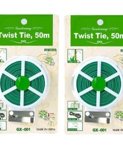 AIDUCHO Attaches De Jardin Pour Plantes Cravates En Fil De Plantes Lien De Soutien De Plante Multifonctionnel Avec Coupe Pour Organisation De Jardinage à Domicile 2 Rouleaux 100m (Vert)