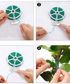 AIDUCHO Attaches De Jardin Pour Plantes Cravates En Fil De Plantes Lien De Soutien De Plante Multifonctionnel Avec Coupe Pour Organisation De Jardinage à Domicile 2 Rouleaux 100m (Vert) -Accessoire de culture Soldes Boutique 35477630 5