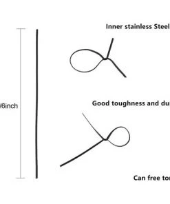 BEARSU Attaches Métalliques Pour Cordon De Câble Torsadé 1000 Pièces Fixation Réutilisable (6 Pouces, Noir) -Accessoire de culture Soldes Boutique 35895081 3