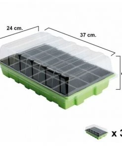 SATURNIA Germinazione Del Letto Di Invernadero 24 Scomparti Con Set Di Vassoi Antigoccia Di 3 Pezzi Piantagione / Germinazione Delle Pian