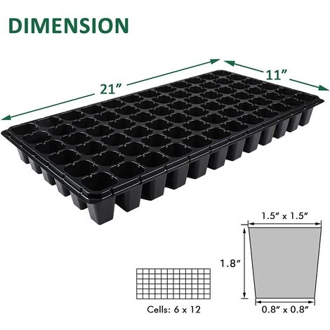 BEARSU Paquet De 10 Kits De Démarrage De Semences, 72 Plateaux De Semis De Cellules Plateau En Plastique De Germination De Jardinage Pots De Pépinière Kit De Culture De Mini Propagateur De Plantes Plateau De Prise Plateaux De Démarrage Pour La Germination Des Se 5 BEARSU Paquet De 10 Kits De Démarrage De Semences, 72 Plateaux De Semis De Cellules Plateau En Plastique De Germination De Jardinage Pots De Pépinière Kit De Culture De Mini Propagateur De Plantes Plateau De Prise Plateaux De Démarrage Pour La Germination Des Se – Image 3