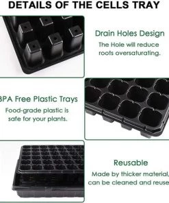 BEARSU Paquet De 10 Kits De Démarrage De Semences, 72 Plateaux De Semis De Cellules Plateau En Plastique De Germination De Jardinage Pots De Pépinière Kit De Culture De Mini Propagateur De Plantes Plateau De Prise Plateaux De Démarrage Pour La Germination Des Se 10 BEARSU Paquet De 10 Kits De Démarrage De Semences, 72 Plateaux De Semis De Cellules Plateau En Plastique De Germination De Jardinage Pots De Pépinière Kit De Culture De Mini Propagateur De Plantes Plateau De Prise Plateaux De Démarrage Pour La Germination Des Se -Accessoire de culture Soldes Boutique 36578982 4