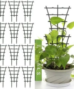 BETTERLIFE Soutien Aux Plantes D'escalade, 12 Pcs Plantez Le Support En Plastique Superposé En Plastique, Tige De Jardin Escalade TRLLIS DIY Outils Pour Cour