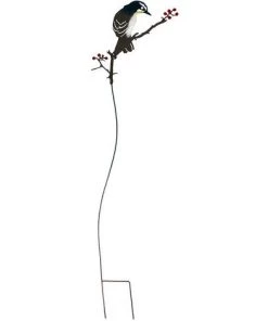 LA GRANDE PRAIRIE Tuteur Jardin Oiseau 20x93cm - Rouge