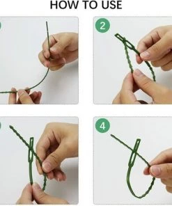 GUAZHUNIFR 220 Pcs Attache Plante En Plastique Réglable Accroche Tuteur Plante Flexible Longueur 13/17/23cm Accroche Tuteur Tomate Réutilisable Portable Pour Plantes Arbustes Jardin Maison Bureau - Vert -Accessoire de culture Soldes Boutique 41019641 5