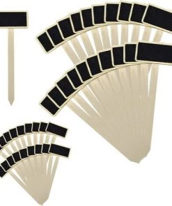 TANABATA 40pcs Étiquettes De Plantes En Ardoise Mini Tableau Noir Marqueur De Jardin Plante Signe Tags En Bois Étiquettes Potager Pour Fleur Légumes Graine Jardin Pépinière