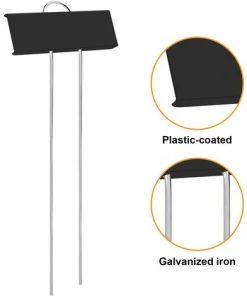 VERSAILLESFR Etiquettes De Plantes, Marqueurs Etiquettes Plante, 12 Pcs Etiquette Jardin Métal Durable Antirouille Étiquettes Potager Marqueur Pour Fleur Légumes Graine Jardin Pépinière (Noir) -Accessoire de culture Soldes Boutique 42187976 5