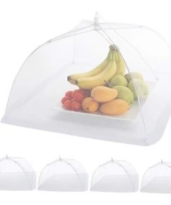 TANABATA 5pcs Cloche Alimentaire Pliable En Maille Housse Couverture De Nourriture à Pop-up Anti-Mouches Moustiques Pique-Nique-43cm
