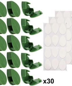 DKSFJKL Outil De Plantation Et Culture 30 Pièces Clips De Fixation Murale D'escalade Avec 36 Pièces Autocollant Adhésif Acrylique Fixateur De Plantes Clips De Fixation De Vignes Murales Invisibles Crochet Auto-adhésif Traction De Vigne De Plante Pour La Décoratio