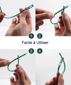 Accroche-Tuteurs Irisfr Pour Tomates Arbres Tuteurs De Plantes Attache Et Soutien Réglable Pour Plantes Serre-câble Lien En Plastique Pour Jardinage Bricolage 17CM 100 Pcs -Accessoire de culture Soldes Boutique 42741583 3