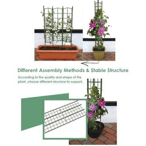 HAPPYSHOPPING Les Plantes Grimpantes En Treillis De Jardin Prennent En Charge Les Grilles Flexibles D'assemblage De Panneaux De Cloture Pour Les Plantes En Pot De Jardin, Les Legumes Et Les Fleurs, Modele: Vert 7 HAPPYSHOPPING Les Plantes Grimpantes En Treillis De Jardin Prennent En Charge Les Grilles Flexibles D'assemblage De Panneaux De Cloture Pour Les Plantes En Pot De Jardin, Les Legumes Et Les Fleurs, Modele: Vert – Image 5