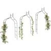 RELAXDAYS Set De 3 Arches à Rosiers Courbée Avec Pointe, Métal 2,4 M, Arceau De Jardin, Obélisque, Tuteur Plantes Grimpantes, Vert