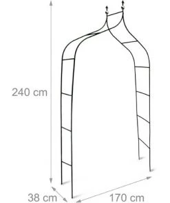RELAXDAYS Set De 3 Arches à Rosiers Courbée Avec Pointe, Métal 2,4 M, Arceau De Jardin, Obélisque, Tuteur Plantes Grimpantes, Vert -Accessoire de culture Soldes Boutique 45572282 3